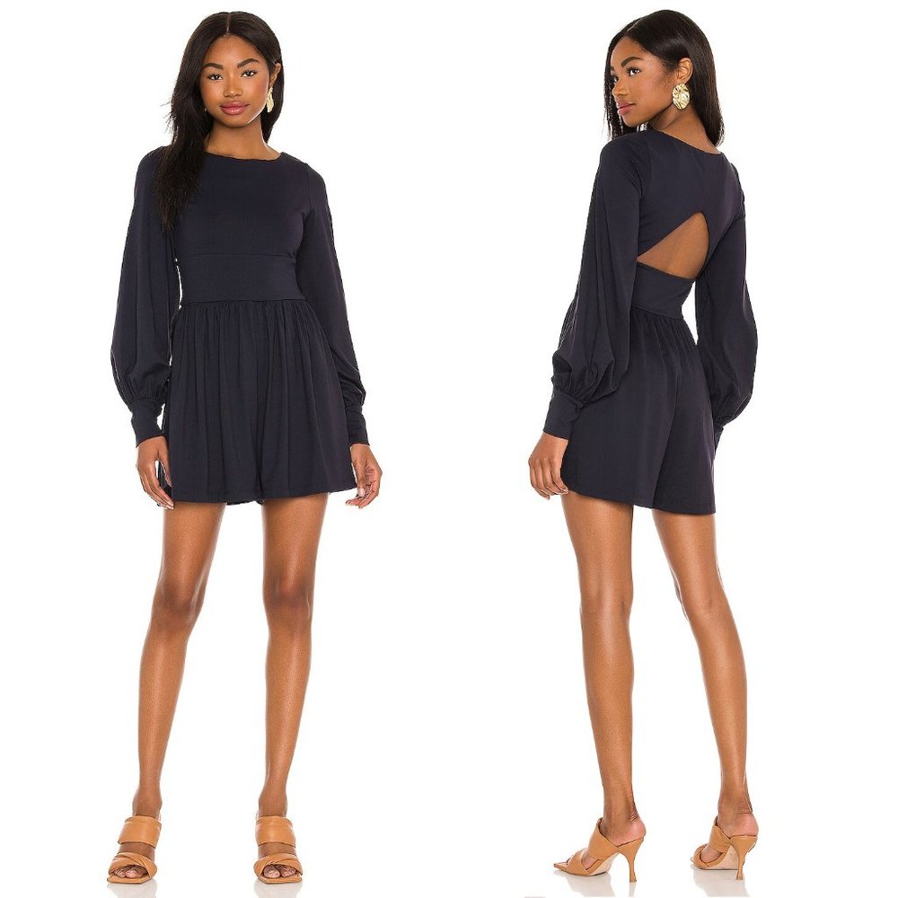 Susana Monaco Stretch Jersey Romper w/Back Cutout in Midnight Navy NWT SMALL